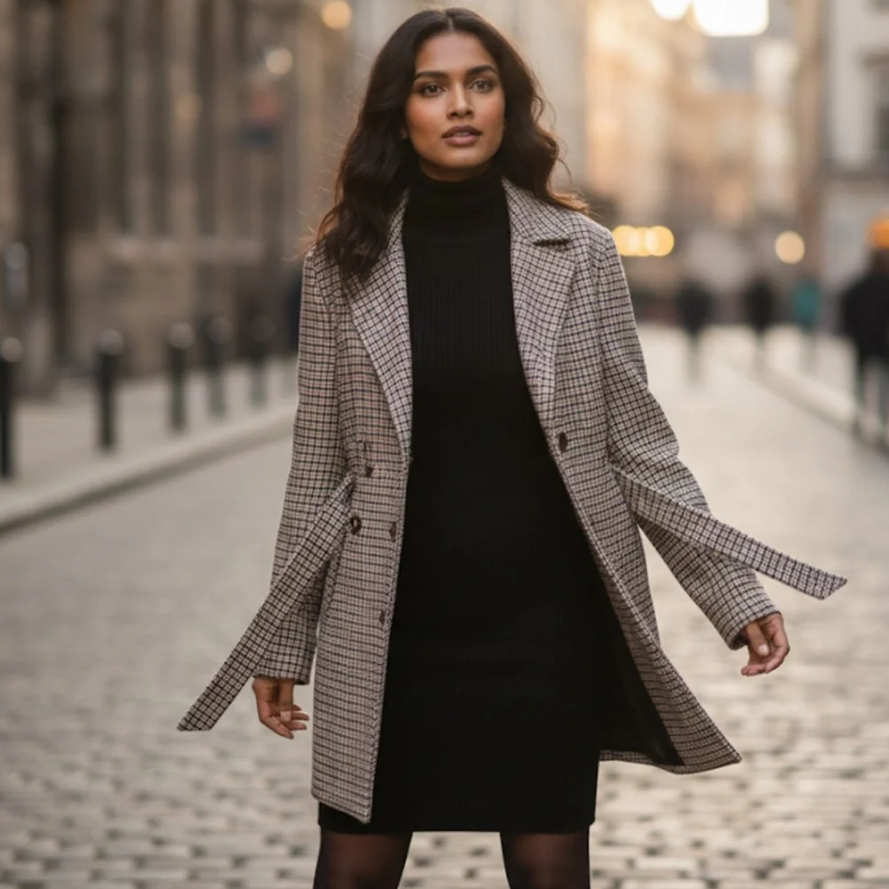 L’Academie Claire Coat Double Breasted Town and Country Jacket XL - Picture 9 of 10